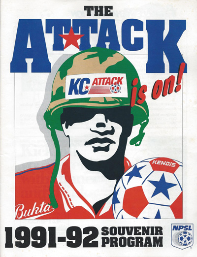 1991-92 Kansas City Attack program from the National Professional Soccer League