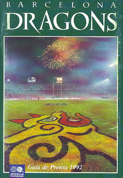 1992 Barcelona Dragons Media Guide from the World League of American Football