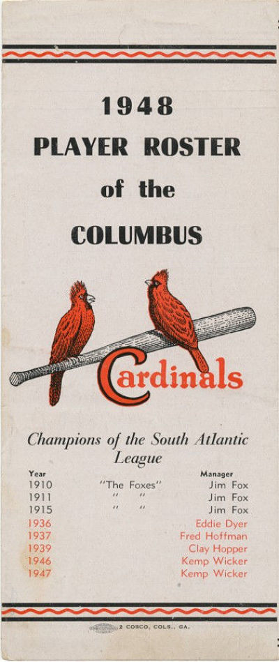 1948 Columbus Cardinals Player Roster