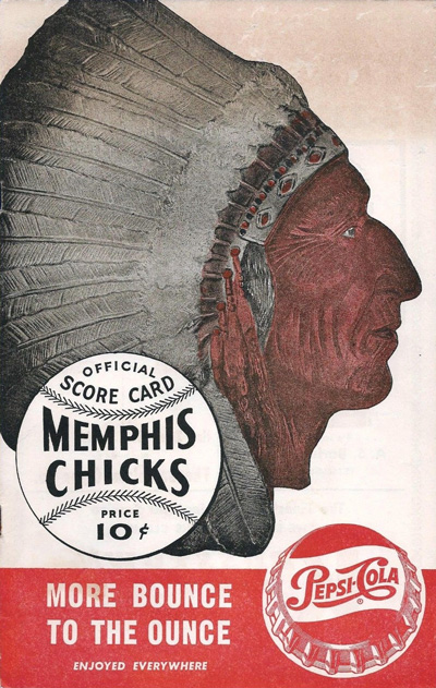 1953 Memphis Chicks baseball program from the Southern Association