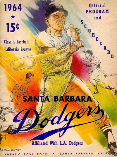 1964 Santa Barbara Dodgers baseball program from the California League