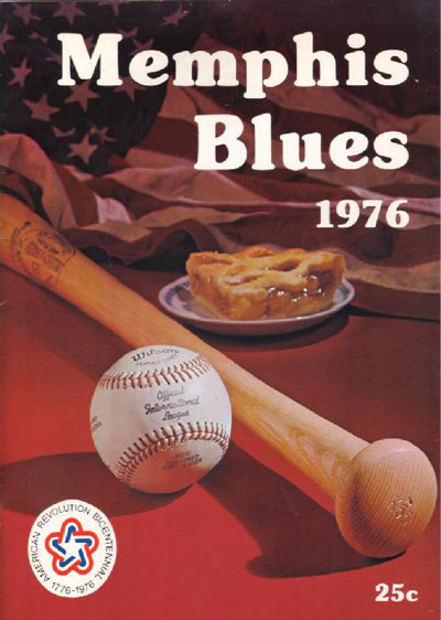 1976 Memphis Blues baseball program from the International League