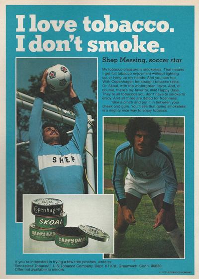 1978 Shep Messing Skoal Tobacco Advertisement