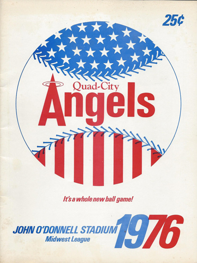 1976 Quad City Angels baseball program from the Midwest League