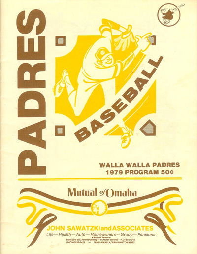 1979 Walla Walla Padres Baseball Program from the Northwest League