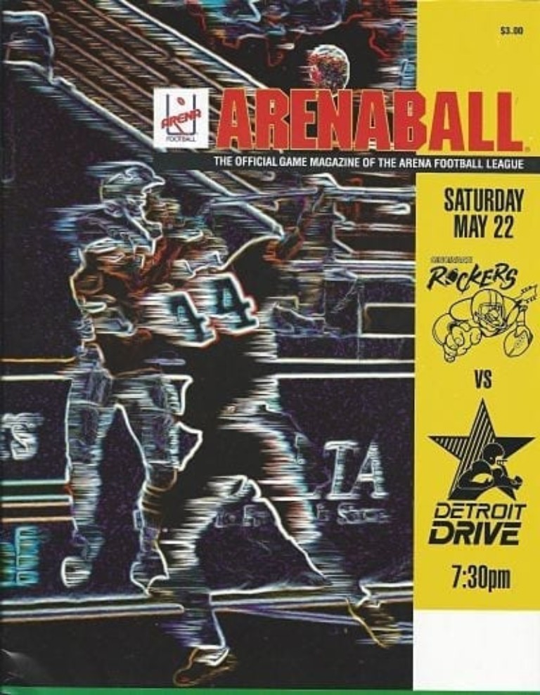 1993 Cincinnati Rockers Program from the Arena Football League