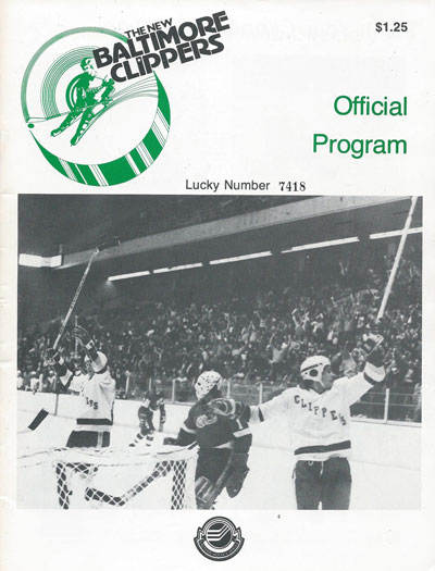 1979-80 Baltimore Clippers Program from the Eastern Hockey League