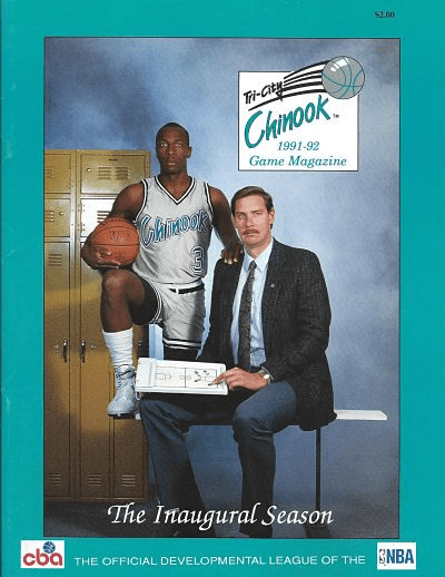 1991-92 Tri-City Chinook Program from the Continental Basketball Association