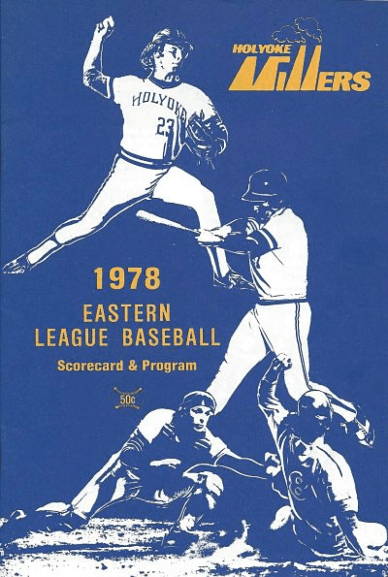 1978 Holyoke Millers baseball program from the Eastern League