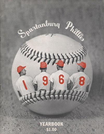1968 Spartanburg Phillies baseball yearbook from the Western Carolinas League
