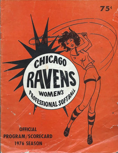1976 Chicago Ravens Program from the International Women's Professional Softball Association