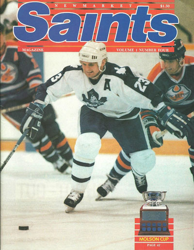 1989 Newmarket Saints program from the American Hockey League