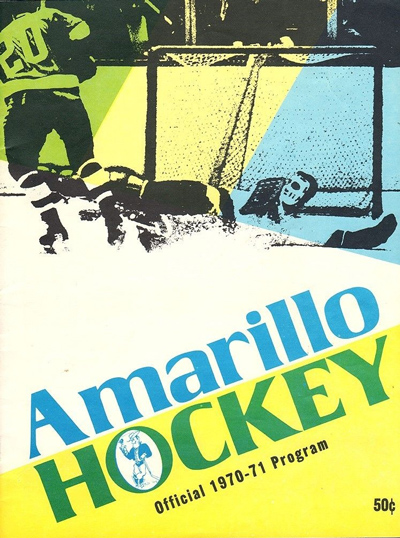1970-71 Amarillo Wranglers program from the Central Hockey League