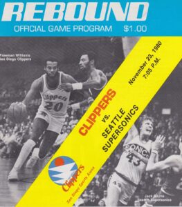 San Diego Clippers program vs. Seattle