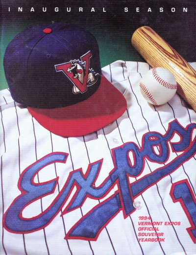 1994 Vermont Expos baseball program from the New York-Penn League