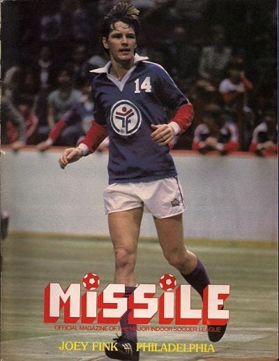 Joey Fink of the Philadelphia Fever on the cover of a 1981 Major Indoor Soccer League program