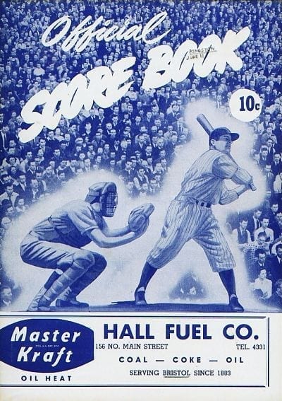 1949 Bristol Owls Baseball Program from the Colonial League