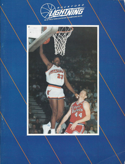 1989 Rockford Lightning Program from the Continental Basketball Association