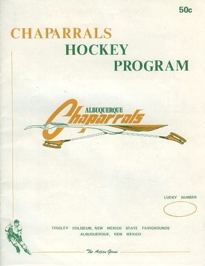 1975-76 Albuquerque Chaparrals program from the Southwest Hockey League
