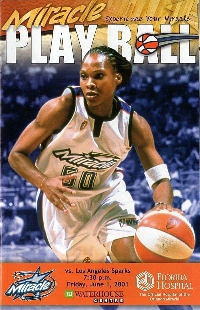 2001 Orlando Miracle Program from the Women's National Basketball Association