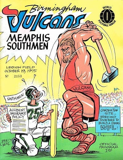 1975 Birmingham Vulcans Program from the World Football League