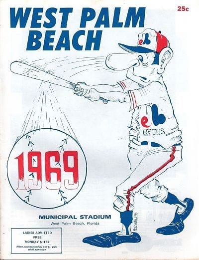 1969 West Palm Beach Expos program from the Florida State League