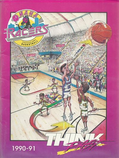 American Airlines Omaha Racers 1994/95 CBA Basketball Pocket Schedule 