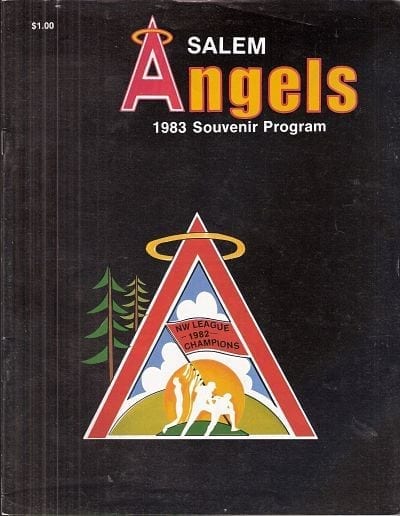 1983 Salem Angels baseball program from the Northwest League