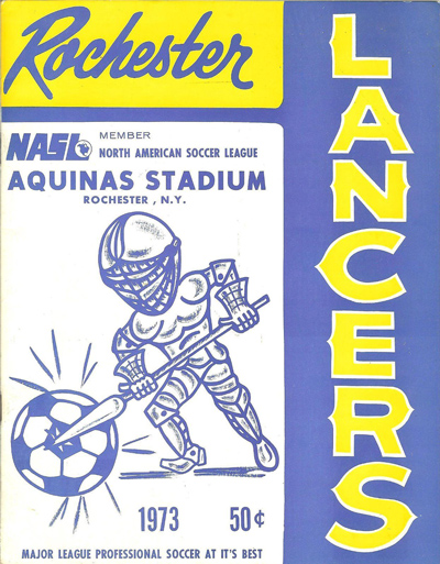 1973 Rochester Lancers program from the North American Soccer League