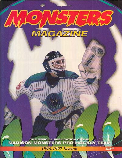 1996-97 Madison Monsters Program from the Colonial Hockey League