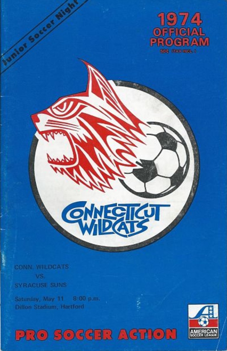 1973 Connecticut Wildcats program from the American Soccer League