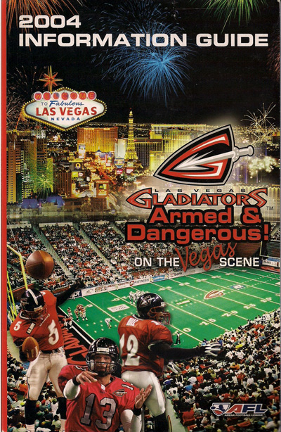 2004 Las Vegas Gladiators Media Guide from the Arena Football League