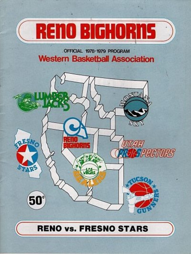 1978-79 Reno Bighorns Program from the Western Basketball Association