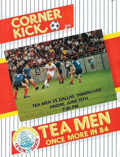 1984 Jacksonville Tea Men program from the United Soccer League
