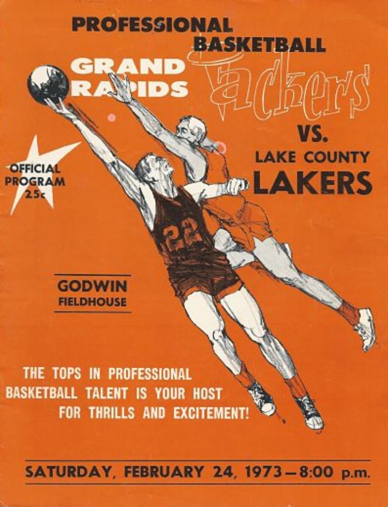 1973 Grand Rapids Tackers Program from the Continental Basketball Association