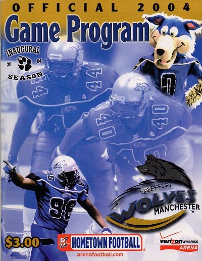 2004 Manchester Wolves program from Arena Football 2