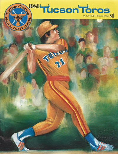 1981 Tucson Toros baseball program from the Pacific Coast League