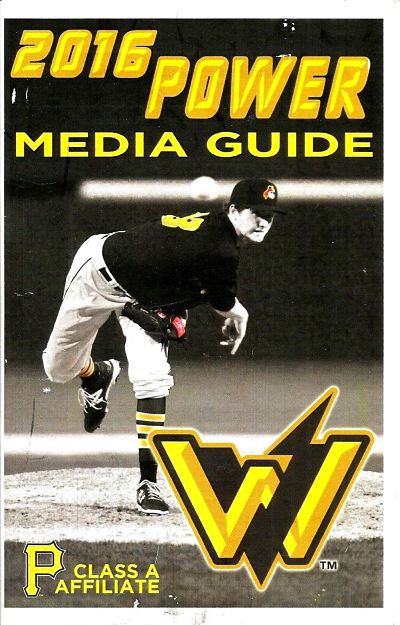 2016 West Virginia Power Baseball Media Guide from the South Atlantic League