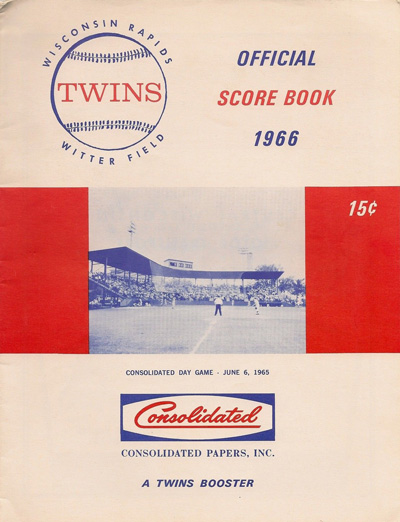 1966 Wisconsin Rapids Twins baseball program from the Midwest League