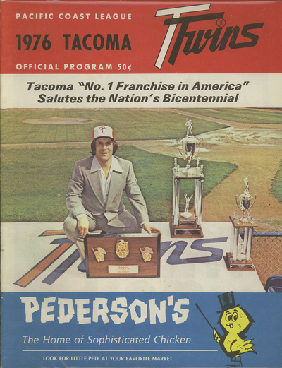 1976 Tacoma Twins baseball program from the Pacific Coast League