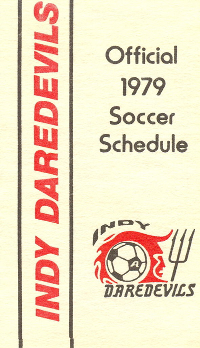 1979 Indianapolis Daredevils Pocket Schedule from the American Soccer League