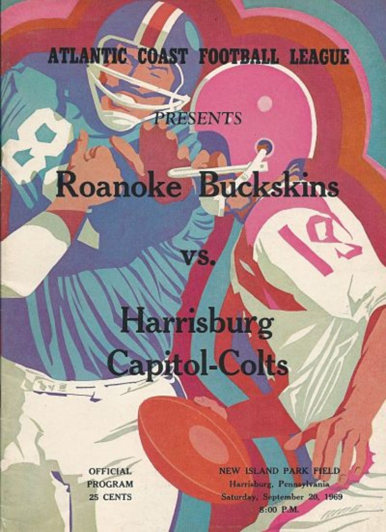 1969 Harrisburg Capitols program from the Atlantic Coast FootbalL League