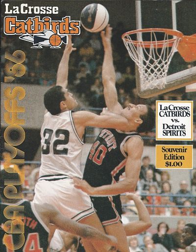1986 La Crosse Catbirds Program from the Continental Basketball Association
