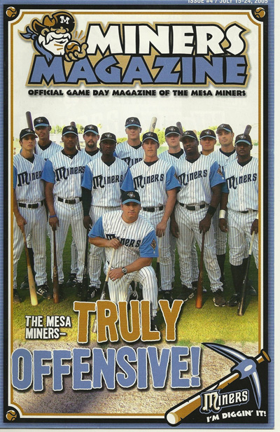 2005 Mesa Miners program from the Golden Baseball League