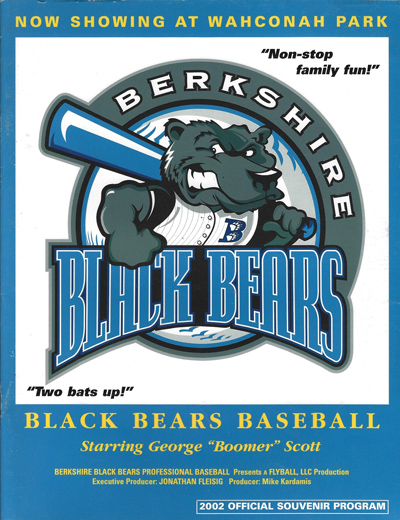2002 Berkshire Black Bears baseball program from the Northern League