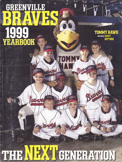 1999 Greenville Braves baseball yearbook from the Southern League