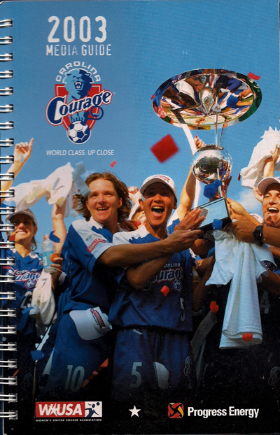 2003 Carolina Courage media guide from the Women's United Soccer Association