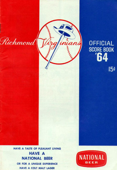 1964 Richmond Virginians baseball program from the International League