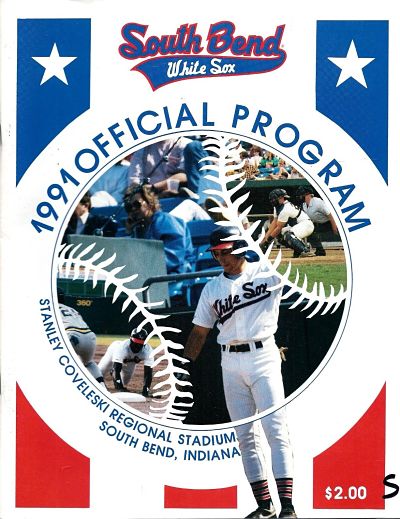 1991 South Bend White Sox baseball program from the Midwest League