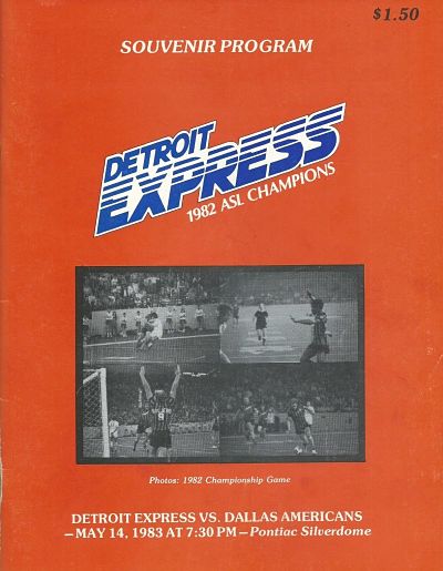 1983 Detroit Express Program from the American Soccer League